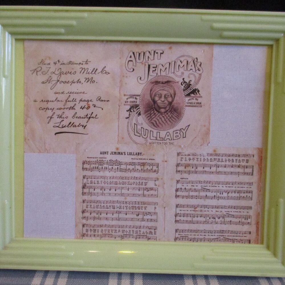 FINAL SALE Leaving Poshmark! Framed paper copy of Rare Aunt Jemima Lullaby